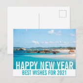 Happy New Year Australië Beach Landscape Paradise Briefkaart (Voorkant / Achterkant)