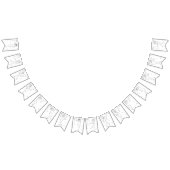 Happy New Year B&W Handgetekende Dansende Queen Vlaggetjes (Alle)