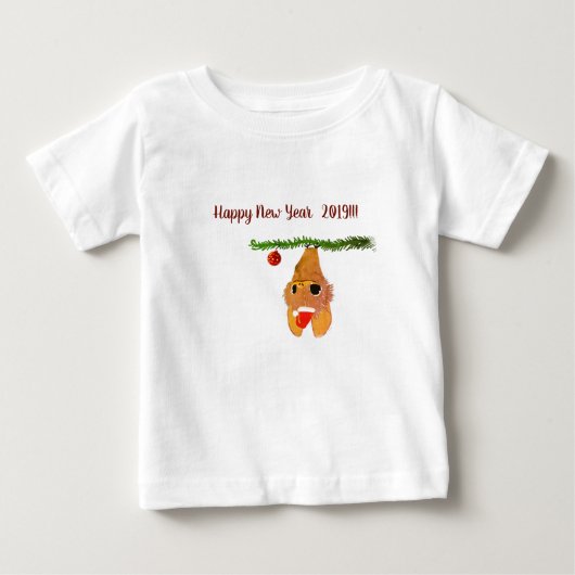 Happy New Year Baby Bat Cute Shirt (Voorkant)