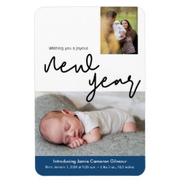 Happy New Year Baby Birth Notice Magneet