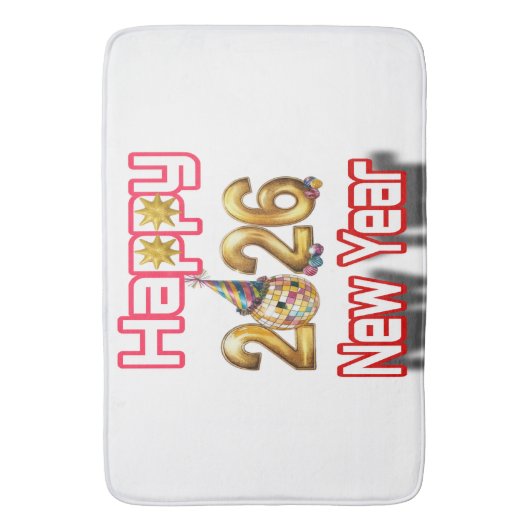 Happy New year  Badmat (Voorkant Verticaal)