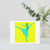 Happy New Year Ballet danser Art Briefkaart (Staand voorkant)