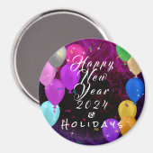 Happy New Year-ballon Magneet (Voorkant / Achterkant)