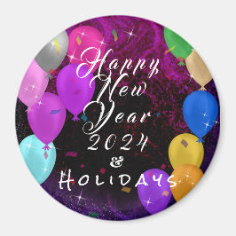 Happy New Year-ballon Magneet