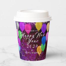 Happy New Year-ballon Papieren Bekers