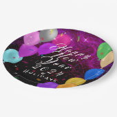 Happy New Year-ballon Papieren Bordje (Gekanteld)