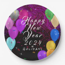 Happy New Year-ballon Papieren Bordje
