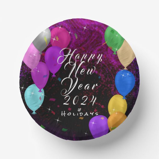 Happy New Year-ballon Papieren Kommen (Voorkant)