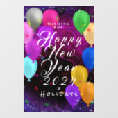 Happy New Year-ballon Raamsticker (Vel)