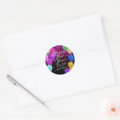 Happy New Year-ballon Ronde Sticker (Envelop)