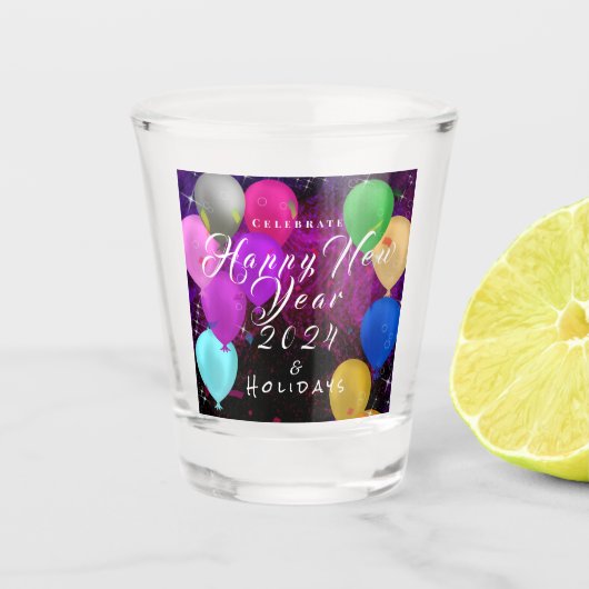 Happy New Year-ballon Shot Glas (Voorkant)