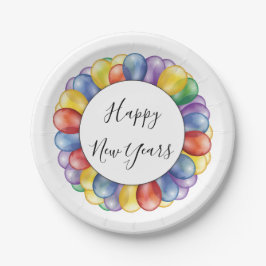 Happy New Year-ballonnen Papieren Bordje