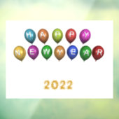 Happy New Year-ballonnen Raamsticker (Vel 3)