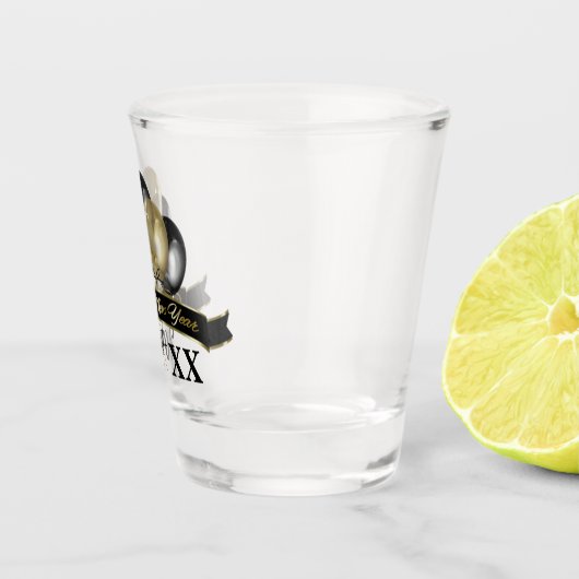 Happy New Year Balloons toevoegen datum schot glas (Rechts)