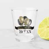 Happy New Year Balloons toevoegen datum schot glas (Voorkant)