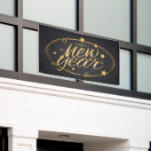 Happy New Year Banner (Buitenkant Gebouw)