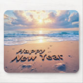 Happy New Year Beach Tekst Muismat (Voorkant)