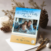 Happy New Year Beaches One Photo Flat Holiday Card Feestdagenkaart