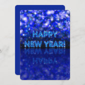 Happy New Year Beauful Blue Bokeh Sparkles (Voorkant / Achterkant)