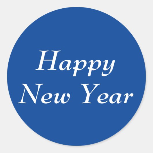 Happy New Year Bernhard Blue Sticker van Janz (Voorkant)