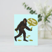 Happy New Year Bigfoot Feestdagenkaart (Staand voorkant)