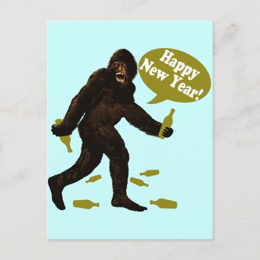 Happy New Year Bigfoot Feestdagenkaart (Voorkant)