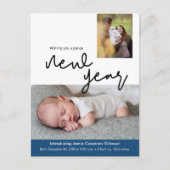 Happy New Year Birth aankondiging Briefkaart (Voorkant)