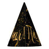 Happy New Year Black Gold (12) Pet van 12-partijen Feesthoedjes (Achterkant)