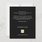 Happy New Year black gold business logo card (Achterkant)
