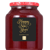 Happy New Year black gold business logo Vierkante Sticker