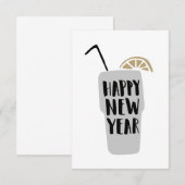 Happy New Year // Blank nieuwjaarsfeestdag Kaart (Voorkant / Achterkant)