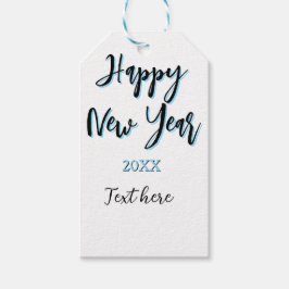 Happy new year blue black bold simple year stylish cadeaulabel