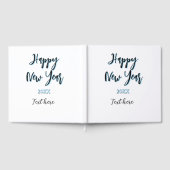 Happy new year blue black bold simple year stylish gastenboek (Volledig)