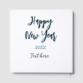 Happy new year blue black bold simple year stylish gastenboek (Achterkant)