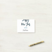 Happy new year blue black bold simple year stylish post-it® notes (Op bureau)