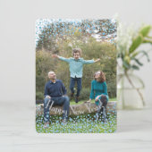 Happy New Year Blue Confetti Feestdagenkaart (Staand voorkant)