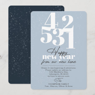 Happy New Year Blue Countdown Bewegende Aankondigi Feestdagenkaart