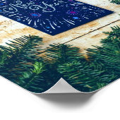Happy New Year Blue en Green Pine Poster (Hoek)