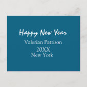 Happy new year blue name place year boho simple feestdagenkaart (Voorkant)