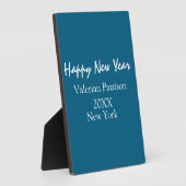 Happy new year blue name place year boho simple fotoplaat (Zijkant)