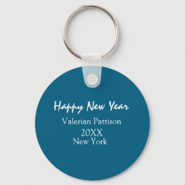 Happy new year blue name place year boho simple  sleutelhanger