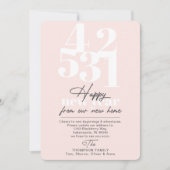 Happy New Year Blush Countdown Bewegende Aankondig Feestdagenkaart (Voorkant)