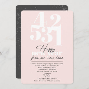 Happy New Year Blush Countdown Moving Announking Feestdagenkaart