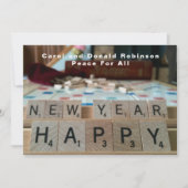 Happy New Year Board Word Game Phrase Celebration Kaart (Voorkant)