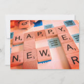 Happy New Year Board Word Game Phrase Celebration Kaart (Achterkant)