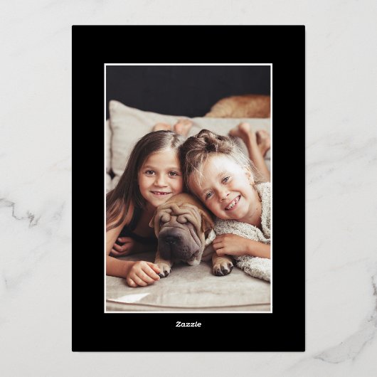 Happy New Year Bold Letters Minimal Moderne Foto Folie Feestdagenkaart (Achterkant)