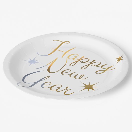 Happy New Year Borden Papieren Bordje (Gekanteld)