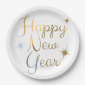Happy New Year Borden Papieren Bordje (Voorkant)