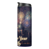 Happy New Year Bottle | Stylish Celebration Drinkw Thermosbeker (Geroteerd rechts)