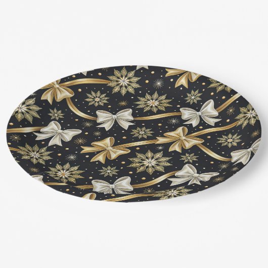 Happy New Year Bows Papieren Bordje (Gekanteld)